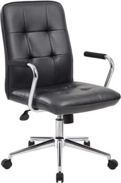 Boss Modern Office Chair With Chrome Arms [B331-BK]