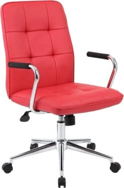 Boss Modern Office Chair With Chrome Arms [B331-BK] -Office Chairs Unlimited Shop boss modern office chair with chrome arms b331 bk red 29394809847959