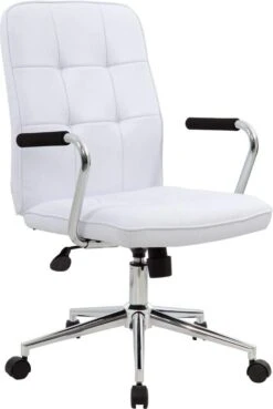 Boss Modern Office Chair With Chrome Arms [B331-BK] -Office Chairs Unlimited Shop boss modern office chair with chrome arms b331 bk white 29310591598743