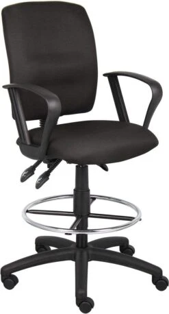 Boss Multi-Function Fabric Drafting Stool [B1635-BK] -Office Chairs Unlimited Shop boss multi function fabric drafting stool b1635 bk loop arms 29398880649367