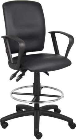 Boss Multi-Function LeatherPlus Drafting Stool [B1645] -Office Chairs Unlimited Shop boss multi function leatherplus drafting stool b1645 loop arms 29307994341527