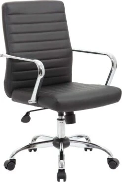 Boss Retro Task Chair [B430-BK] -Office Chairs Unlimited Shop boss retro task chair b430 bk chrome fixed arms 31671833657495