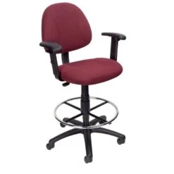 Boss Sculptured Seat & Back Drafting Chair [B1616] -Office Chairs Unlimited Shop boss sculptured seat amp back drafting chair b1616 burgundy by standard casters included 29385706373271