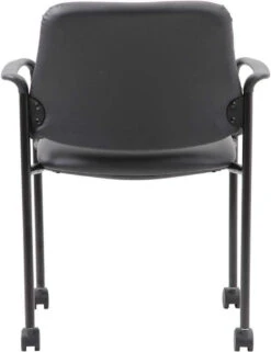 Boss Square BackDiamond Stacking Chair With Arms In Black Caressoft [B9503R-CS] -Office Chairs Unlimited Shop boss square back diamond stacking chair with arms in black caressoft b9503r cs 31553192722583