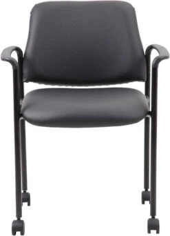 Boss Square BackDiamond Stacking Chair With Arms In Black Caressoft [B9503R-CS] -Office Chairs Unlimited Shop boss square back diamond stacking chair with arms in black caressoft b9503r cs 31687562363031