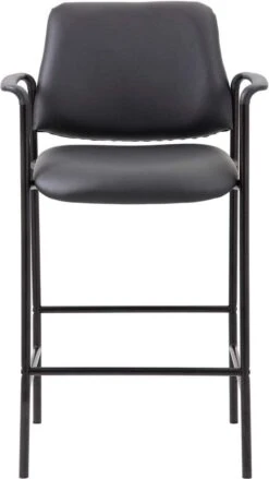 Boss Square Back Diamond Stool With Arm In Black Caressoft [B169503-CS] -Office Chairs Unlimited Shop boss square back diamond stool with arm in black caressoft b169503 cs 31691874893975