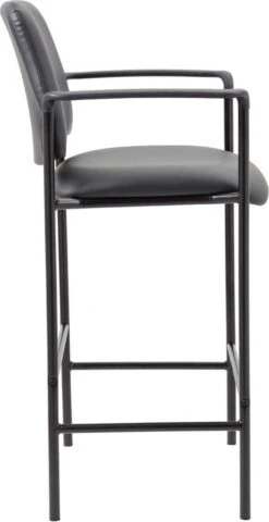 Boss Square Back Diamond Stool With Arm In Black Caressoft [B169503-CS] -Office Chairs Unlimited Shop boss square back diamond stool with arm in black caressoft b169503 cs 31691903303831