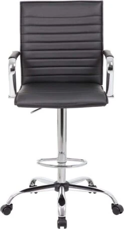 Boss Vinyl Ribbed Drafting Stool [B16533C-BK] -Office Chairs Unlimited Shop boss vinyl ribbed drafting stool b16533c bk 29401713803415