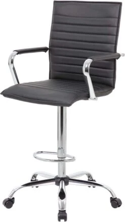 Boss Vinyl Ribbed Drafting Stool [B16533C-BK]