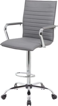 Boss Vinyl Ribbed Drafting Stool [B16533C-BK] -Office Chairs Unlimited Shop boss vinyl ribbed drafting stool b16533c bk grey 31612963651735