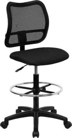 Contoured Mid Back Mesh Stool [WL-A277-BK-D-GG]