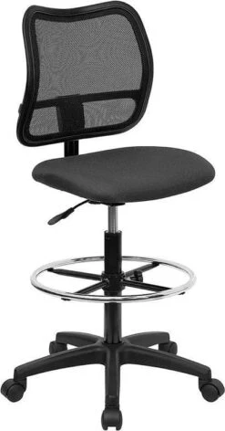 Contoured Mid Back Mesh Stool [WL-A277-BK-D-GG] -Office Chairs Unlimited Shop contoured mid back mesh stool wl a277 bk d gg gray no arms 31689521725591