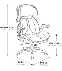Deluxe Bonded Leather Executive Chair With Flip-Up Arms [ECH620636] -Office Chairs Unlimited Shop deluxe bonded leather executive chair with flip up arms ech620636 38650889666808