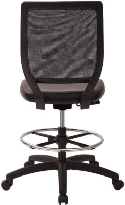 Deluxe Woven Mesh Back Armless Drafting Chair, Black Vinyl Seat [DC51000NV-3] -Office Chairs Unlimited Shop deluxe woven mesh back armless drafting chair black vinyl seat dc51000nv 3 13693032726668
