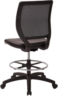 Deluxe Woven Mesh Back Armless Drafting Chair, Black Vinyl Seat [DC51000NV-3] -Office Chairs Unlimited Shop deluxe woven mesh back armless drafting chair black vinyl seat dc51000nv 3 13693032792204