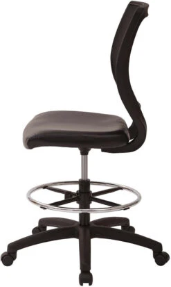 Deluxe Woven Mesh Back Armless Drafting Chair, Black Vinyl Seat [DC51000NV-3] -Office Chairs Unlimited Shop deluxe woven mesh back armless drafting chair black vinyl seat dc51000nv 3 13693032824972