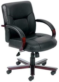 Executive Mid Back Leather Desk Chair [B8906]