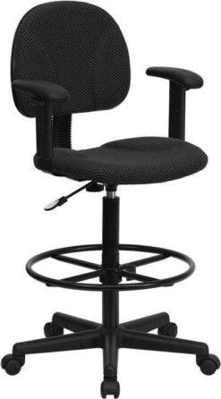 Flash Adjustable Range Drafting Chair [BT-659-BLK-GG] -Office Chairs Unlimited Shop flash adjustable range drafting chair bt 659 blk gg black add adjustable task arms 29410698985623