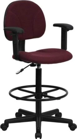 Flash Adjustable Range Drafting Chair [BT-659-BLK-GG] -Office Chairs Unlimited Shop flash adjustable range drafting chair bt 659 blk gg burgundy add adjustable task arms 31661472514199