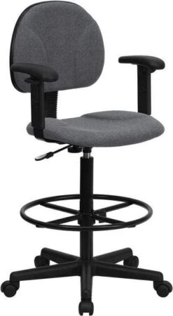 Flash Adjustable Range Drafting Chair [BT-659-BLK-GG] -Office Chairs Unlimited Shop flash adjustable range drafting chair bt 659 blk gg gray add adjustable task arms 31686627885207