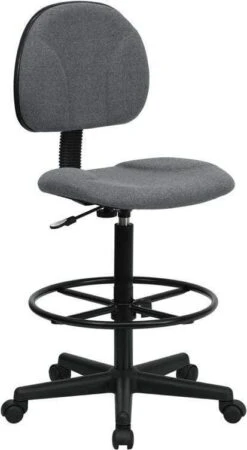 Flash Adjustable Range Drafting Chair [BT-659-BLK-GG] -Office Chairs Unlimited Shop flash adjustable range drafting chair bt 659 blk gg gray no arms 31554181267607