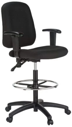 Harwick Contoured Counter Height Bank Teller Chair [100KE] -Office Chairs Unlimited Shop harwick contoured counter height bank teller chair 100ke black height adjustable arms 25 standard rolling casters included 31667065323671