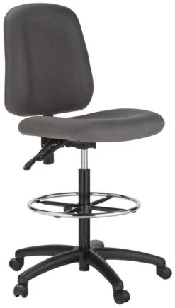 Harwick Contoured Counter Height Bank Teller Chair [100KE] -Office Chairs Unlimited Shop harwick contoured counter height bank teller chair 100ke grey no arms standard rolling casters included 31526147948695
