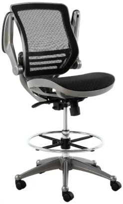 Harwick Evolve All Mesh Heavy Duty Drafting Chair - Gunmetal Finish [2250D-BK] -Office Chairs Unlimited Shop harwick evolve all mesh heavy duty drafting chair gunmetal finish 2250d bk 31692961415319