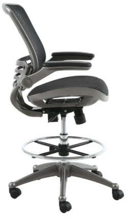 Harwick Evolve All Mesh Heavy Duty Drafting Chair - Gunmetal Finish [2250D-BK]