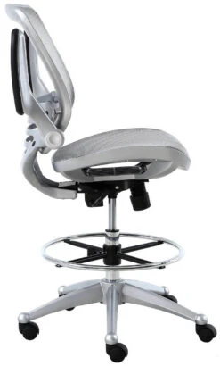 Harwick Evolve All Mesh Heavy Duty Drafting Chair - Platinum Finish [2250D-GY] -Office Chairs Unlimited Shop harwick evolve all mesh heavy duty drafting chair platinum finish 2250d gy 13691922120844