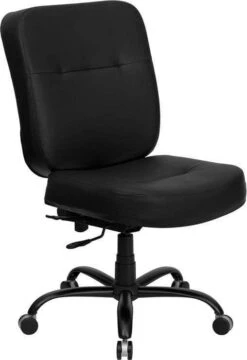 Hercules Leather / Fabric Big And Tall Chair [WL-735SYG-BK] -Office Chairs Unlimited Shop hercules leather fabric big and tall chair wl 735syg bk black leather no arms 29670703792279