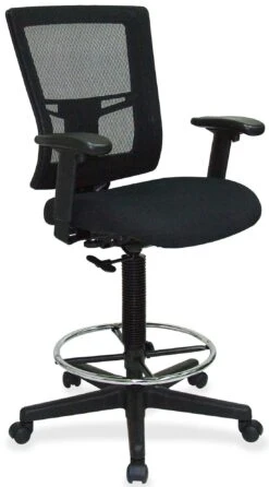 Lorell Mesh Back Drafting Chair With Chrome Footring [LLR43100]