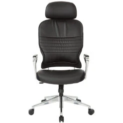 Office Star Bonded Leather Managers Chair With Headrest In Black [32-E33P91A7HL]