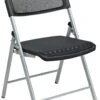 Office Star Pro-Line II™ Deluxe Folding Chair Black ProGrid® Seat And Back, 2-Pack [81608]