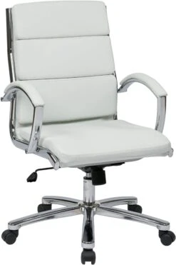 OSP Designs Mid Back Executive Faux Leather Chair [FL5388C] -Office Chairs Unlimited Shop osp designs mid back executive faux leather chair fl5388c white 31541190492311