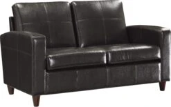 OSP Furniture® Black Or Expresso Bonded Leather Loveseat Espresso Legs [SL2812] -Office Chairs Unlimited Shop osp furniture black or expresso bonded leather loveseat espresso legs sl2812 expresso bonded leather 13862947356812