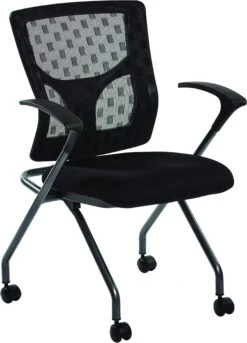 Pro-Line II™ ProGrid® Checkered Mesh Back Folding Chair Titanium Set Of 2 [84270-30]
