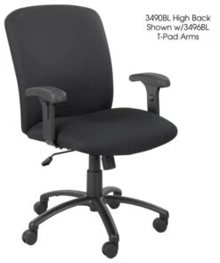 Safco 500 Lb. Heavy Duty Office Chair [3490] -Office Chairs Unlimited Shop safco 500 lb heavy duty office chair 3490 black fabric bl adj height t shape arms 3496bl 70 29509698715799