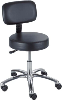 Safco® Lab Stool With Back Black [3430BL]