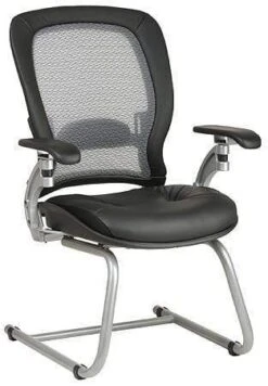 Space Seating® Air Grid Back Leather Visitors Chair [3685]