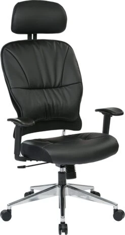 Space Seating® Black Eco Leather Managers Chair [32-E33P918PHL]