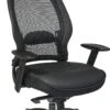 Space Seating® Black Mesh Chair With Adjustable Leather Headrest And Seat [27008] -Office Chairs Unlimited Shop space seating black mesh chair with adjustable leather headrest and seat 27008 31675266433175
