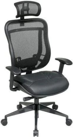 Space Seating High Back Mesh Chair With Leather Seat [818-41G9C18P] -Office Chairs Unlimited Shop space seating high back mesh chair with leather seat 818 41g9c18p 29027598925975