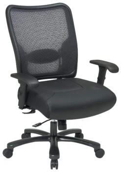 Space Seating Mesh Back Leather Big And Tall Chair [75-47A773]