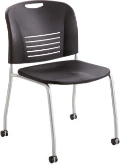 Vy™ Stack Chair Straight Leg With Casters Wheels, Set Of 2 [4291]