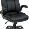 Work Smart™ Black Faux Leather Mid Back Managers Chair [FLH24987-U6]