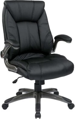 Work Smart™ Black Faux Leather Mid Back Managers Chair [FLH24987-U6]