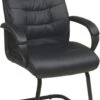 Work Smart™ Black Faux Leather Visitors Arm Chair Sled Base [FL7485-U6] -Office Chairs Unlimited Shop work smart black faux leather visitors arm chair sled base fl7485 u6 29498456703127