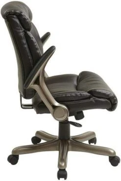 Work Smart Eco Leather Task Chair With Flip Arms [ECH8967R5] -Office Chairs Unlimited Shop work smart eco leather task chair with flip arms ech8967r5 31688337031319