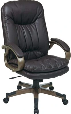 Work Smart™ Executive Espresso Leather Arm Chair Cocoa Frame [ECH83501-EC1]